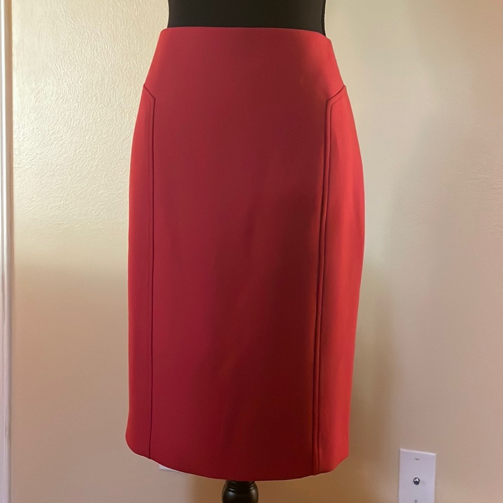 Red lined pencil skirt